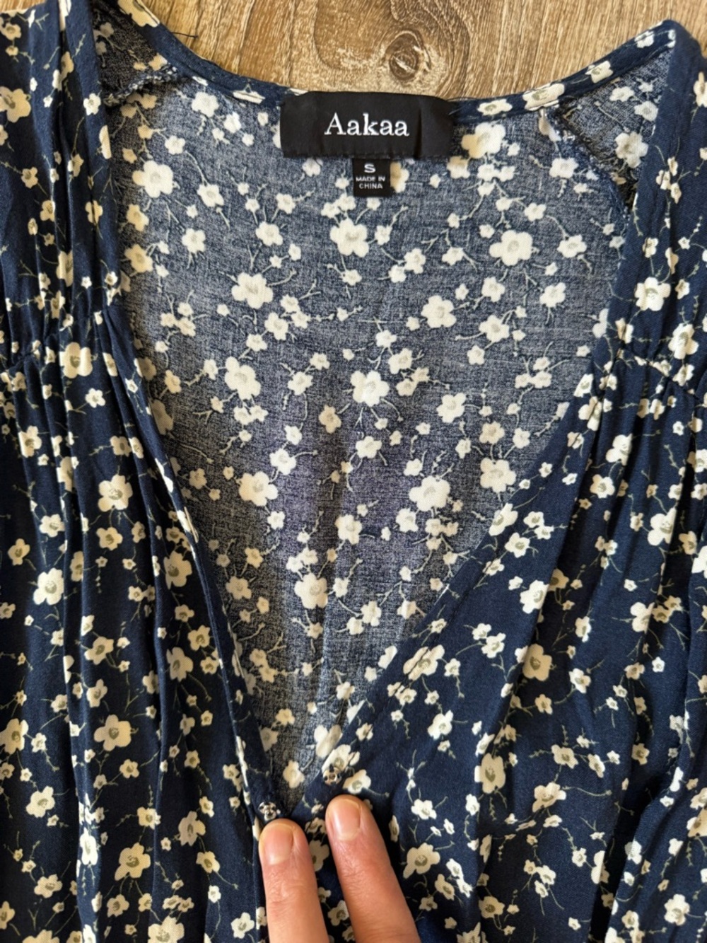 Women's Navy Floral Wrap Midi Dress - Picture 4 of 5